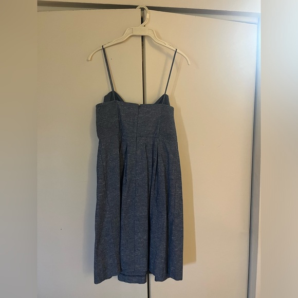 Madewell Fit Flare Mini Dress Womens Size 4 Cotton Chambray Denim Tie Front - Picture 4 of 4